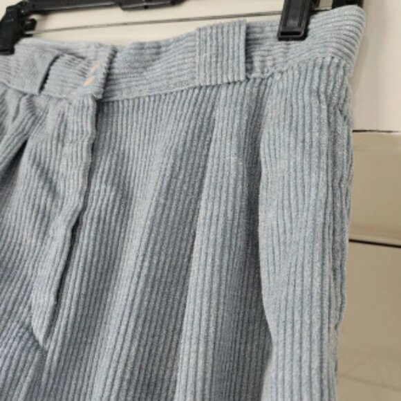 Album By Kenzo Vintage Women's High Waisted Light Blue Corduroy Tapered Pants 12 - Picture 4 of 8